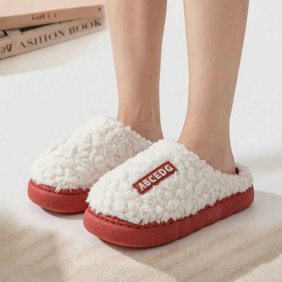Pantoffels dames | Warme zachte instappers met dikke zool
