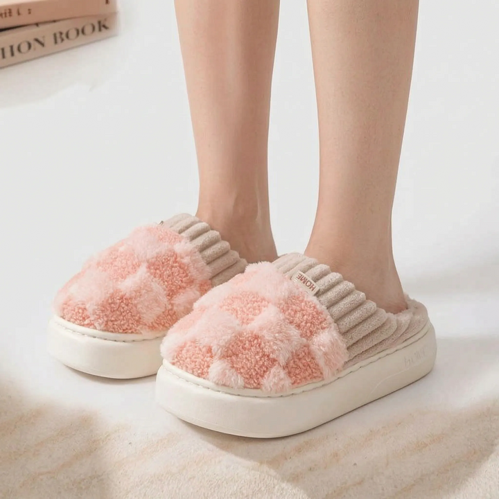 Pantoffels dames | Warme zachte instappers met dikke zool
