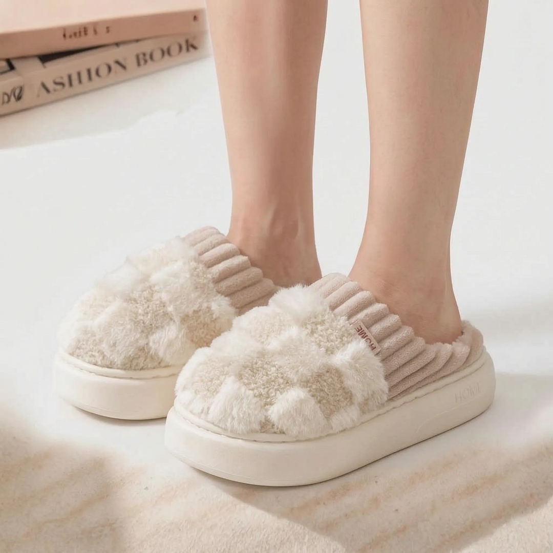 Pantoffels dames | Warme zachte instappers met dikke zool