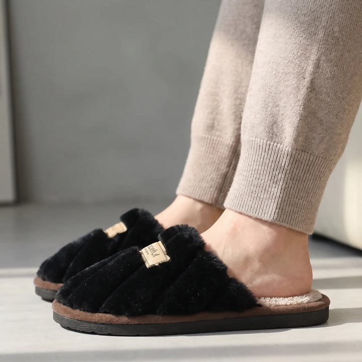 Pantoffels dames | Warme zachte pantoffels met pluche voering