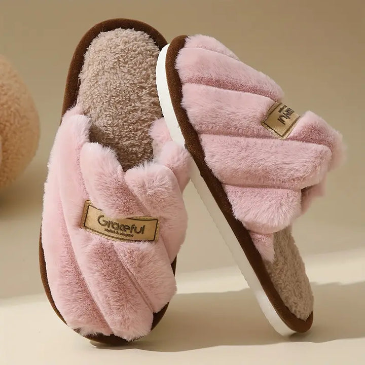 Pantoffels dames | Warme zachte pantoffels met pluche voering