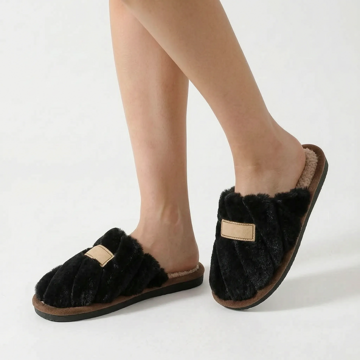 Pantoffels dames | Warme zachte pantoffels met pluche voering