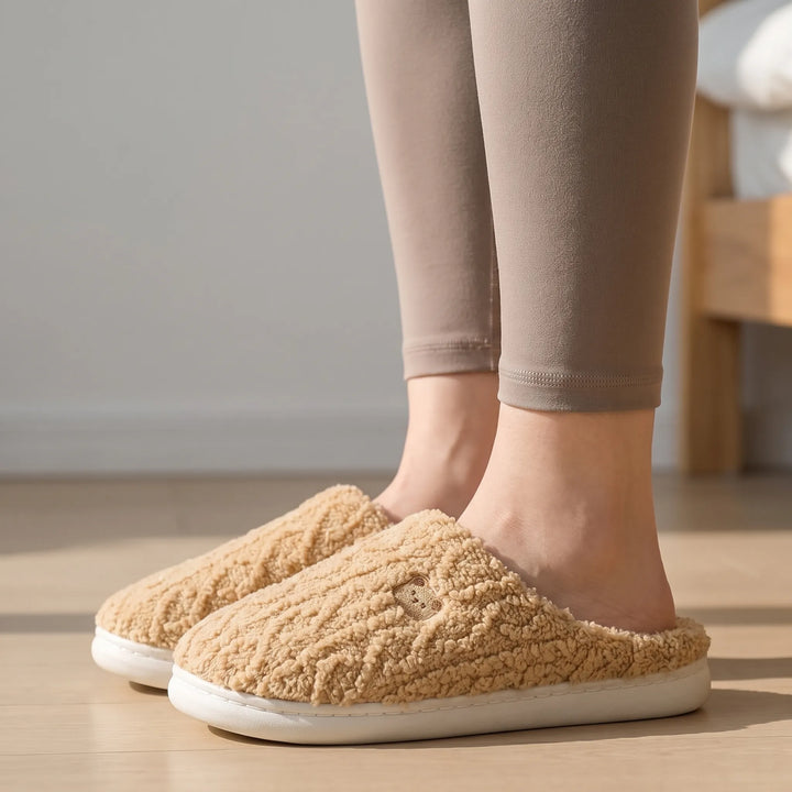 Pantoffels dames | Warme zachte pantoffels met teddy voering