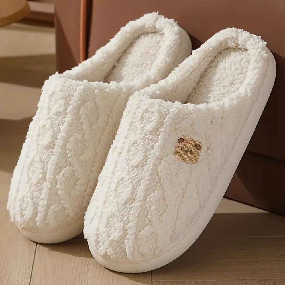 Pantoffels dames | Warme zachte pantoffels met teddy voering