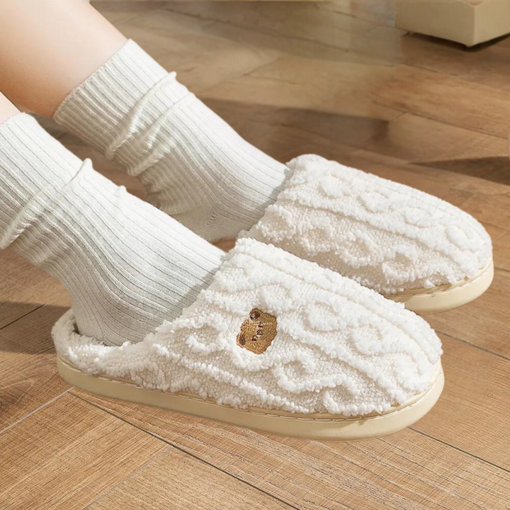 Pantoffels dames | Warme zachte pantoffels met teddy voering