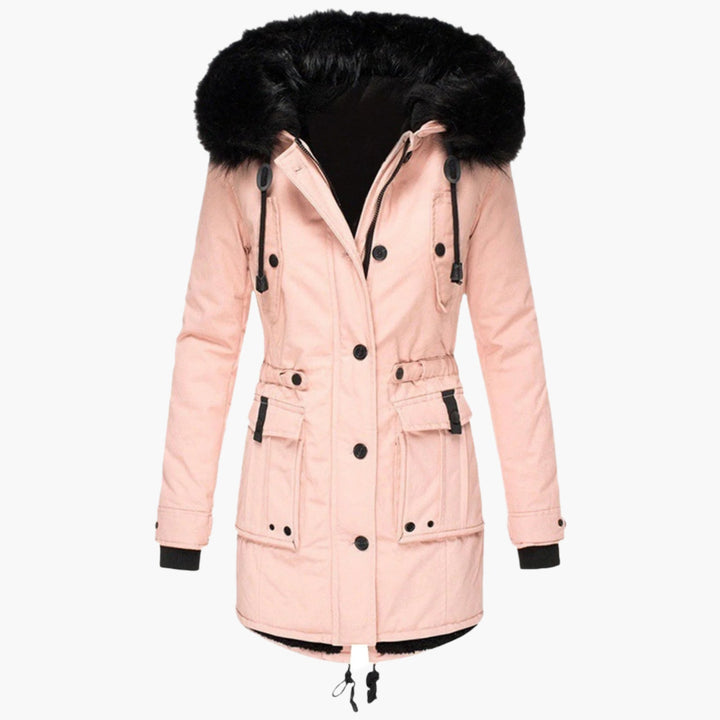Parka dames | Getailleerde winterjas met klepzakken en capuchon