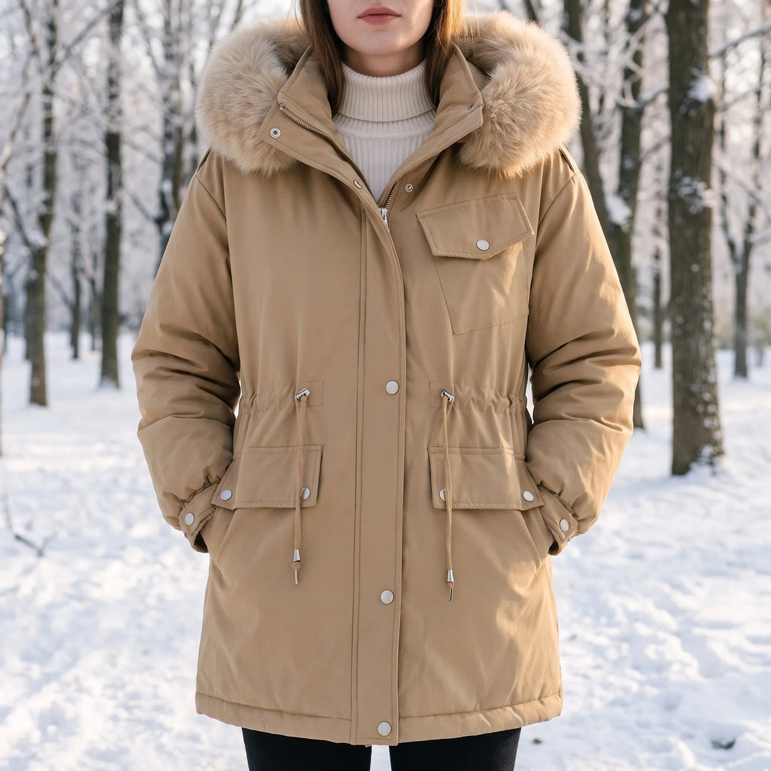 Parka dames | Gevoerd model met verstelbare taille en zakken