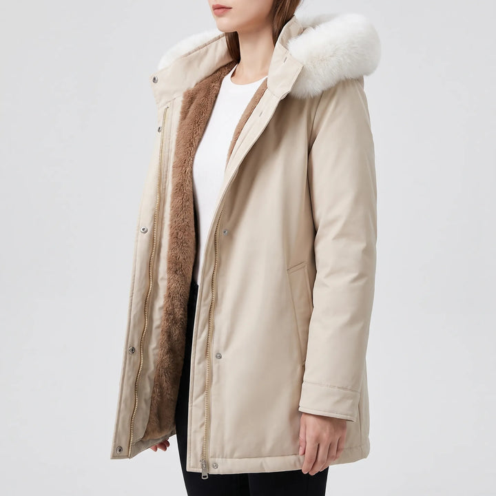 Parka dames | Gevoerd model met verstelbare taille en zakken