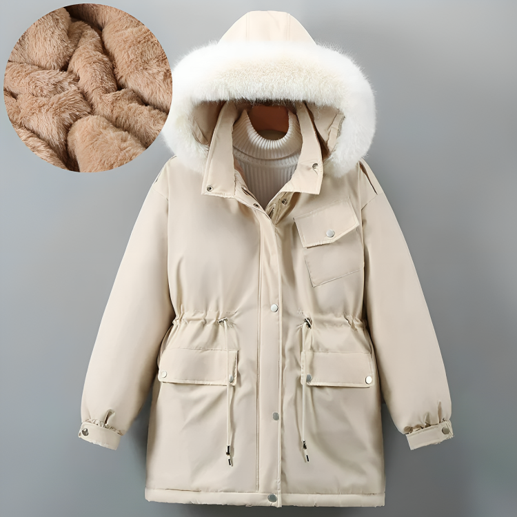 Parka dames | Gevoerd model met verstelbare taille en zakken