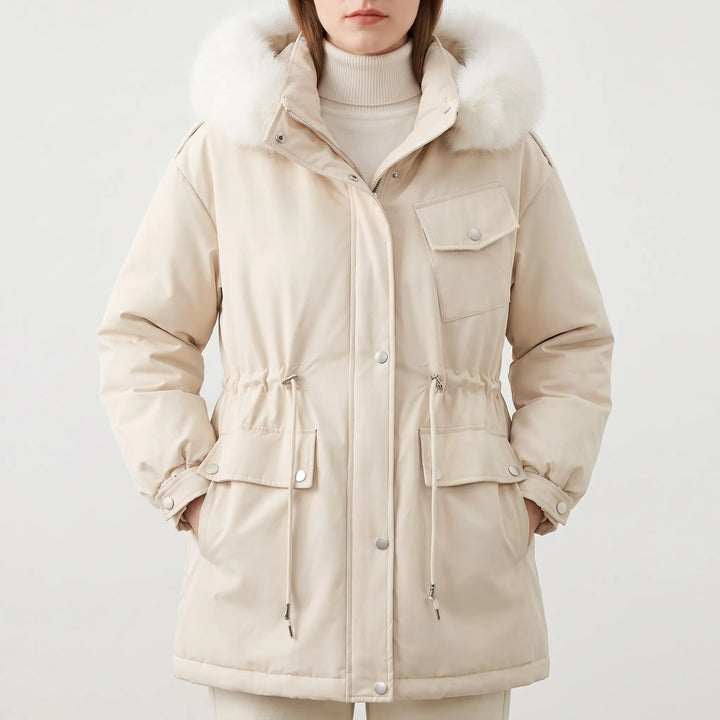 Parka dames | Gevoerd model met verstelbare taille en zakken
