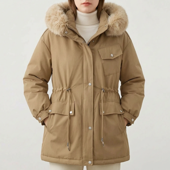 Parka dames | Gevoerd model met verstelbare taille en zakken