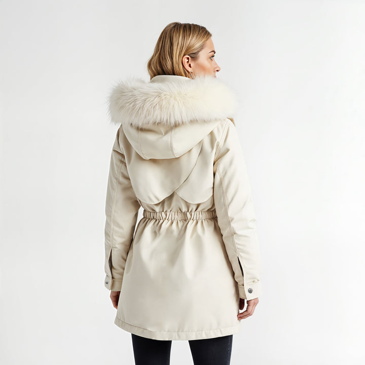 Parka dames | Warme winterjas met capuchon en taillekoord