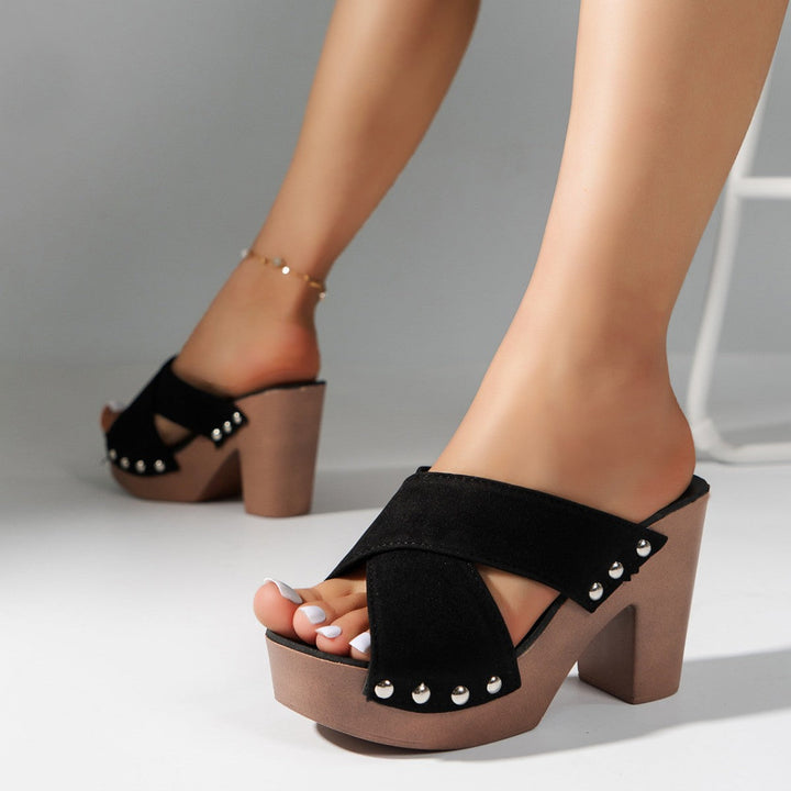 Plateau sandalen | Open sandalen met hoge hak