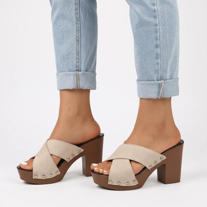 Plateau sandalen | Open sandalen met hoge hak