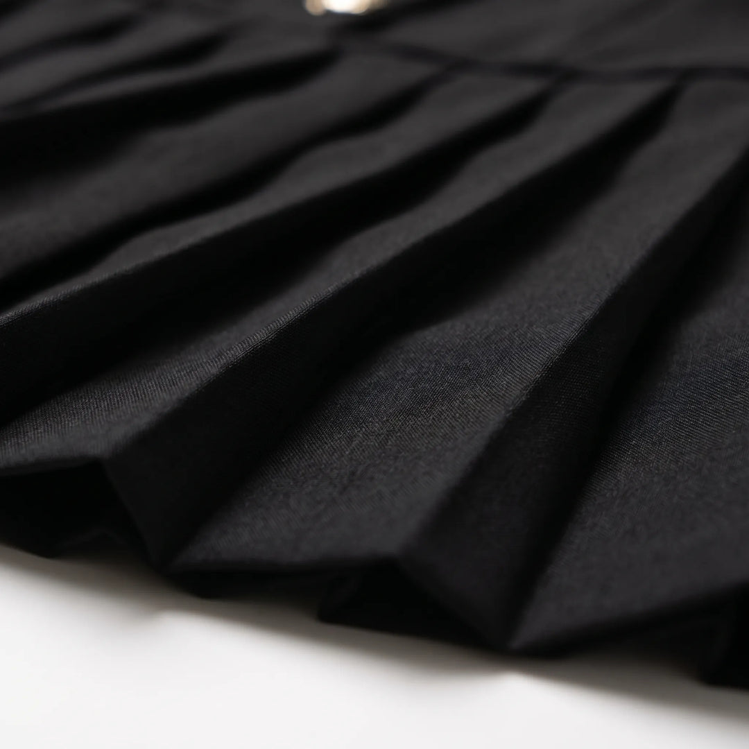 Plooijurk dames | Elegante jurk met hoge hals