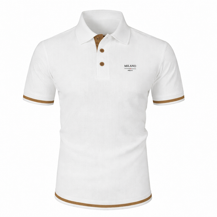 Polo heren | Comfort fit poloshirt met structuur