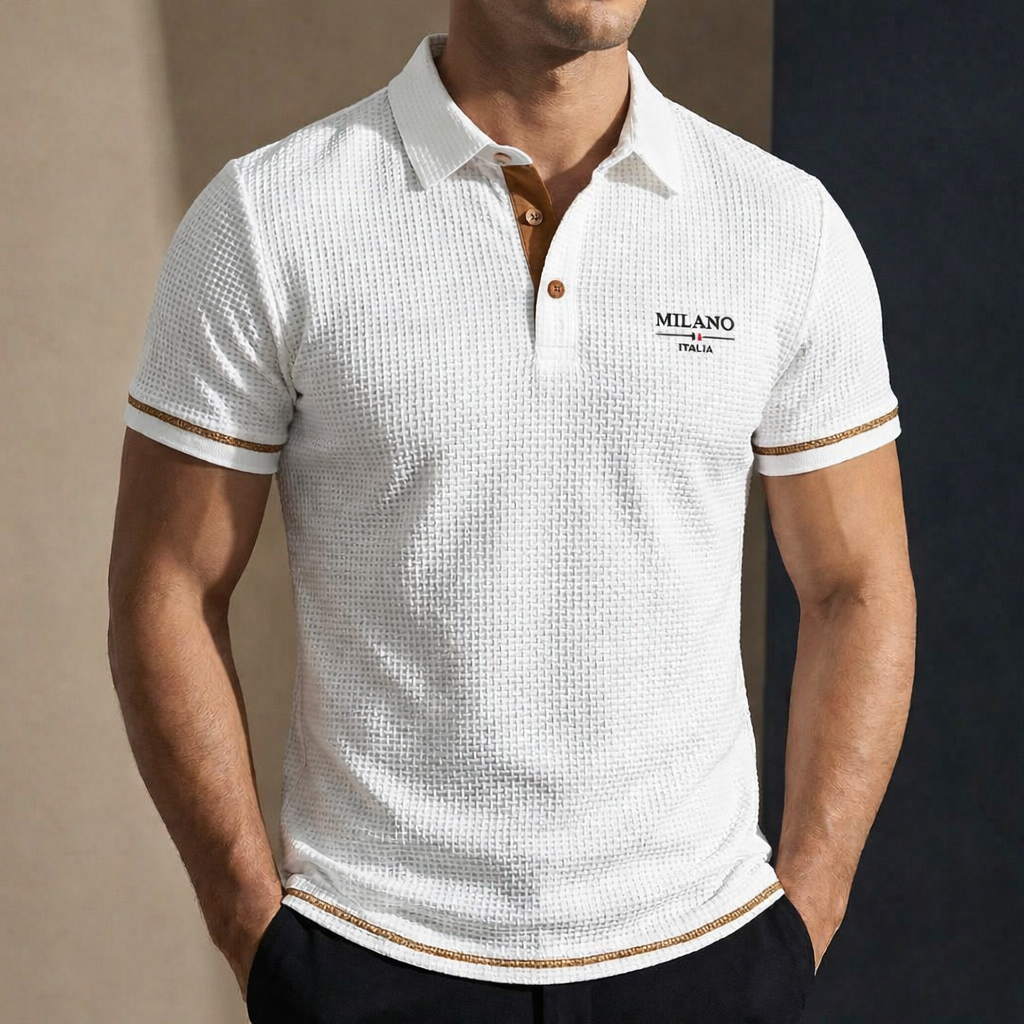 Polo heren | Comfort fit poloshirt met structuur