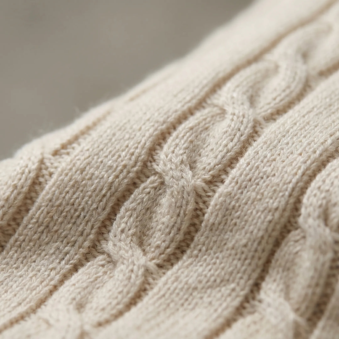 Polo heren | Gebreide kabel polo met kraag