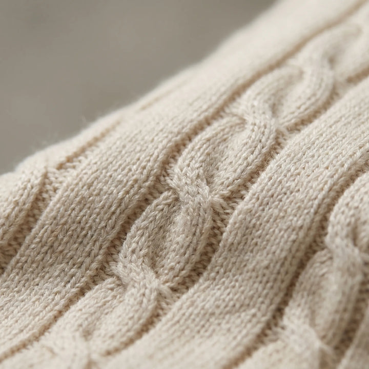 Polo heren | Gebreide kabel polo met kraag