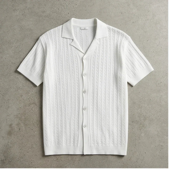 Polo heren | Gebreide kabel polo met kraag