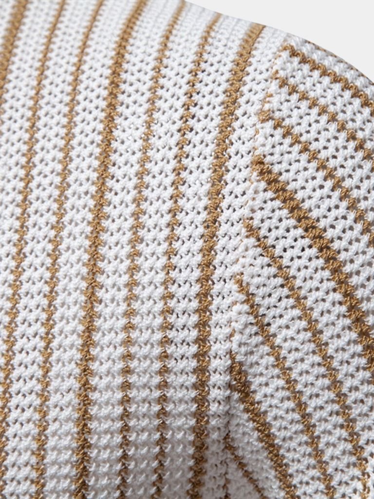 Polo heren | Gebreide polo met knoopsluiting en korte mouw