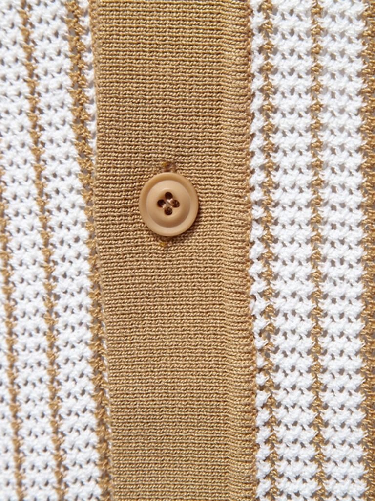 Polo heren | Gebreide polo met knoopsluiting en korte mouw