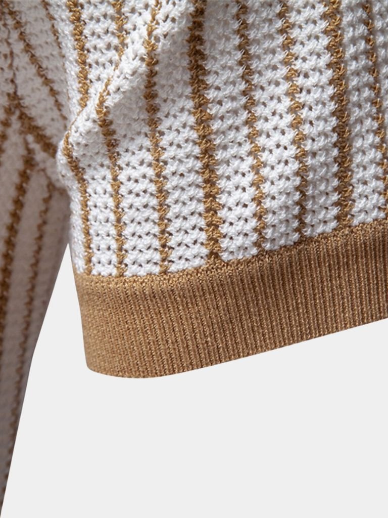 Polo heren | Gebreide polo met knoopsluiting en korte mouw