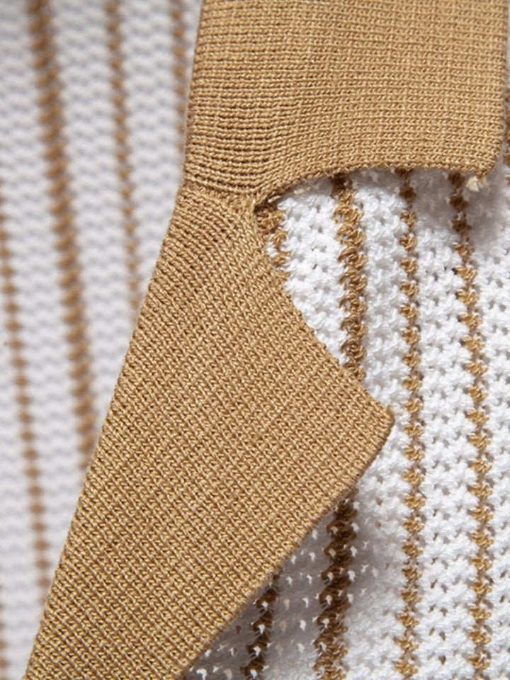 Polo heren | Gebreide polo met knoopsluiting en korte mouw