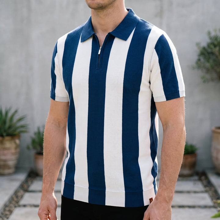 Polo heren | Gestreepte polo met korte mouwen