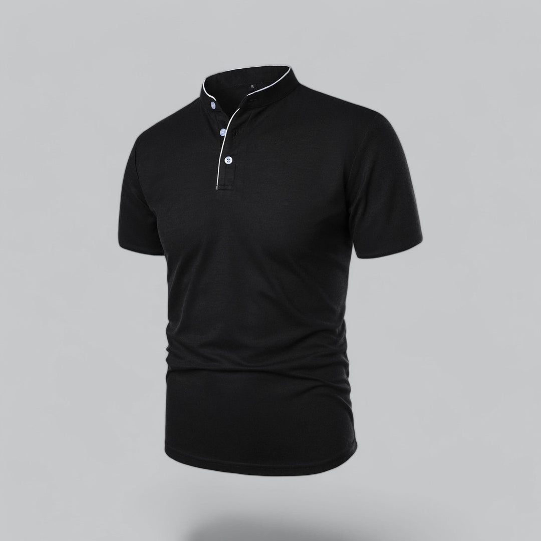 Polo heren | Kraagloze polo met korte mouw