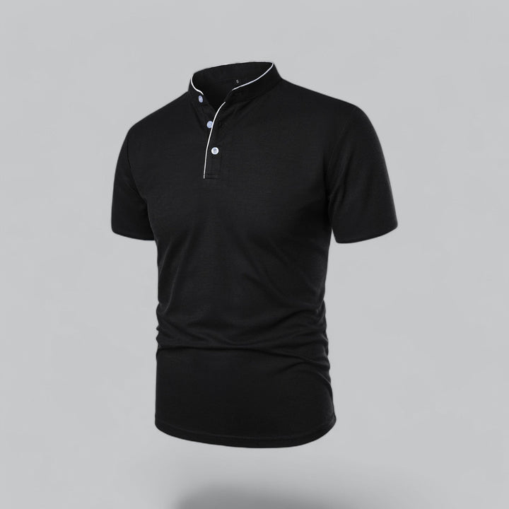 Polo heren | Kraagloze polo met korte mouw