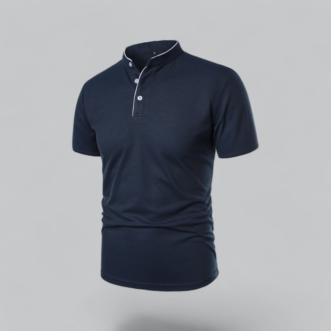 Polo heren | Kraagloze polo met korte mouw