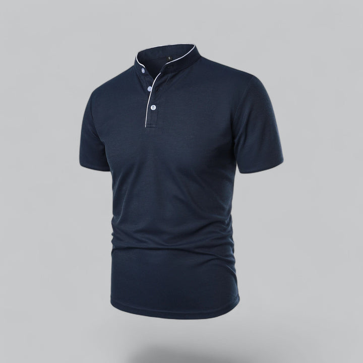 Polo heren | Kraagloze polo met korte mouw