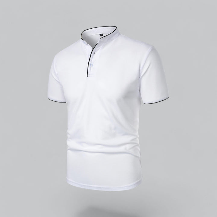 Polo heren | Kraagloze polo met korte mouw