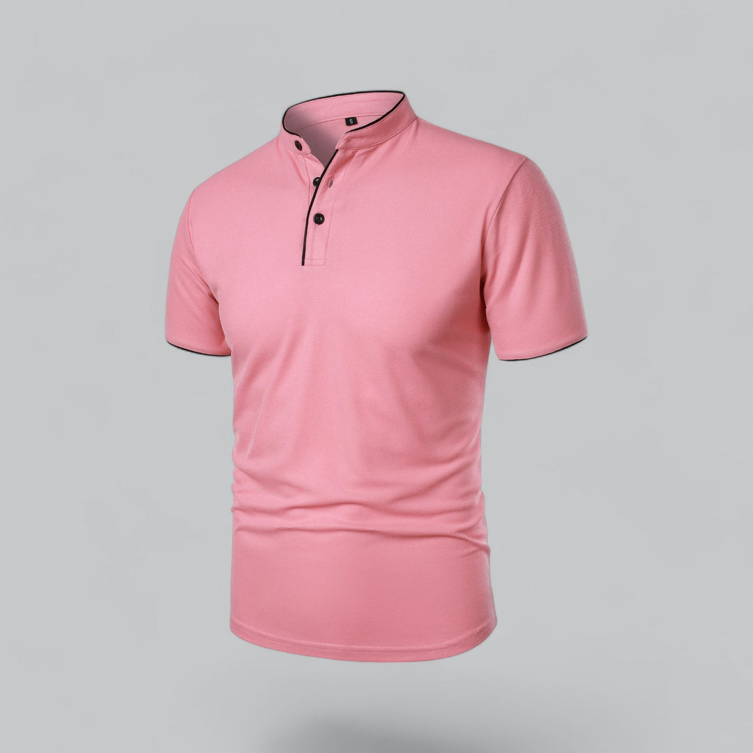 Polo heren | Kraagloze polo met korte mouw