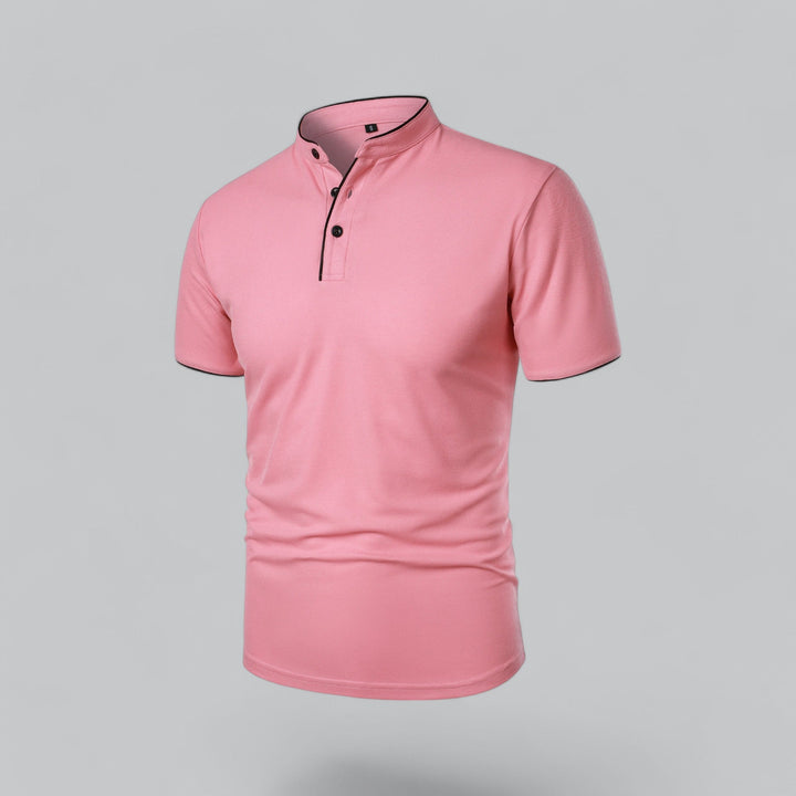 Polo heren | Kraagloze polo met korte mouw