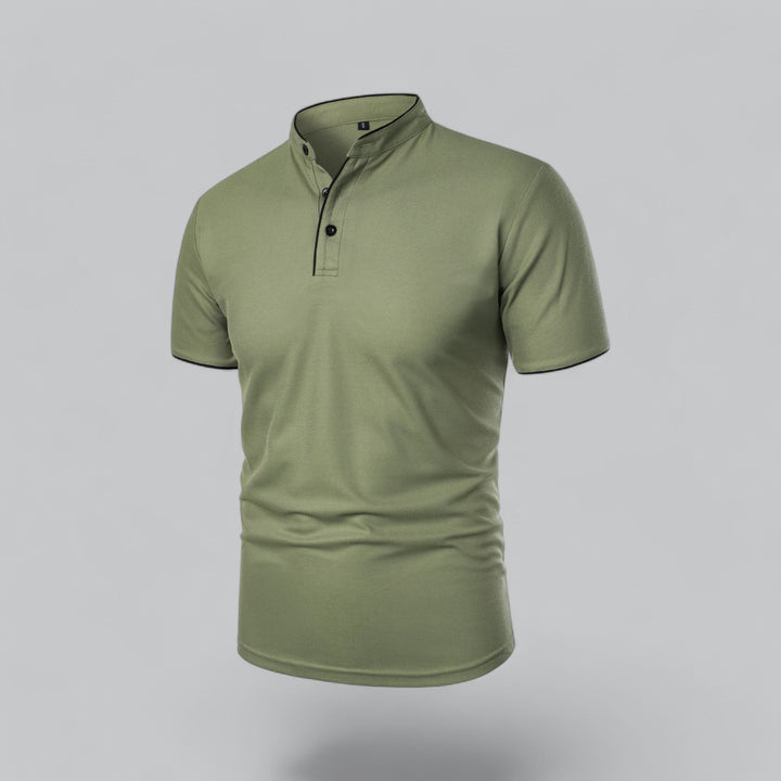 Polo heren | Kraagloze polo met korte mouw