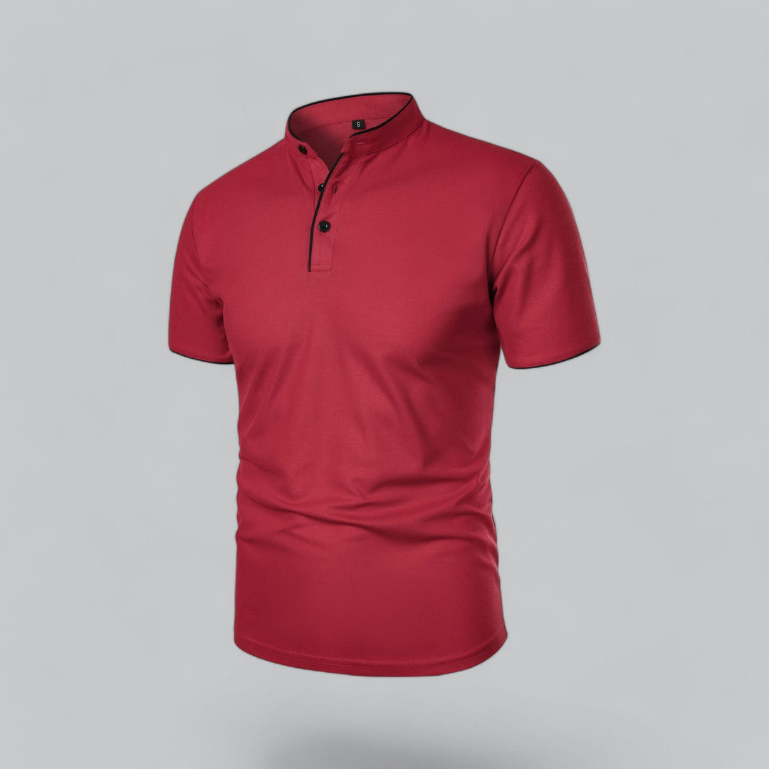 Polo heren | Kraagloze polo met korte mouw
