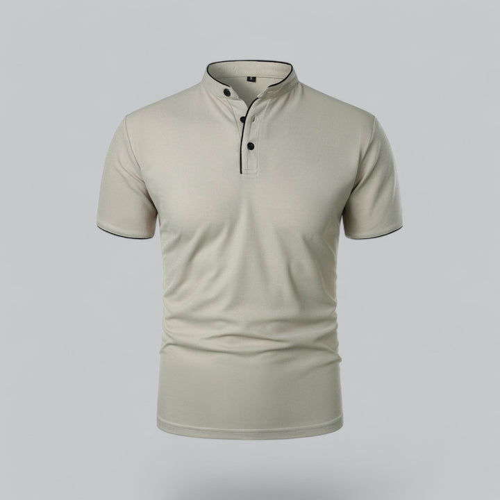 Polo heren | Kraagloze polo met korte mouw