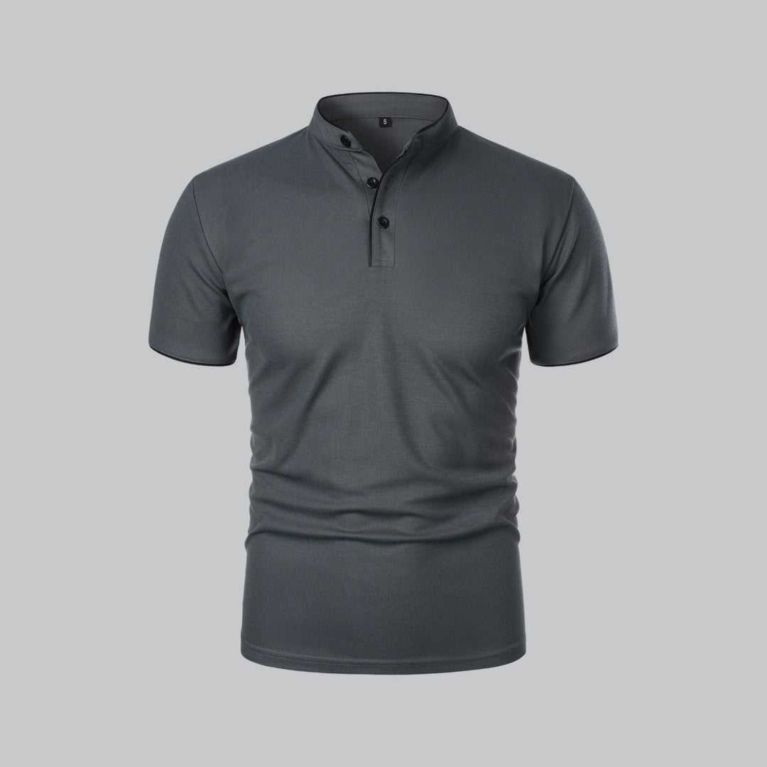 Polo heren | Kraagloze polo met korte mouw