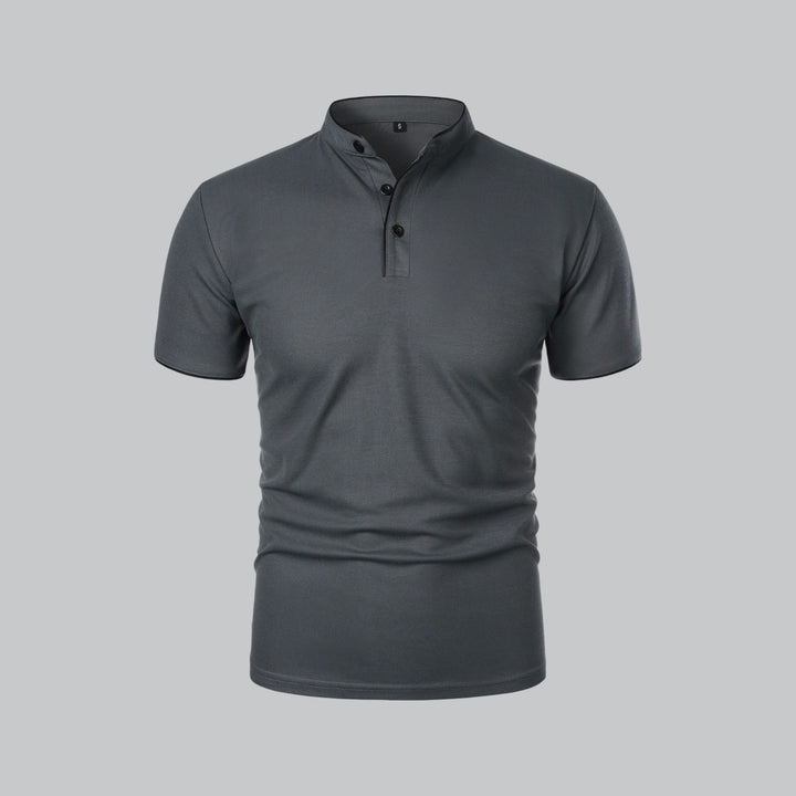 Polo heren | Kraagloze polo met korte mouw