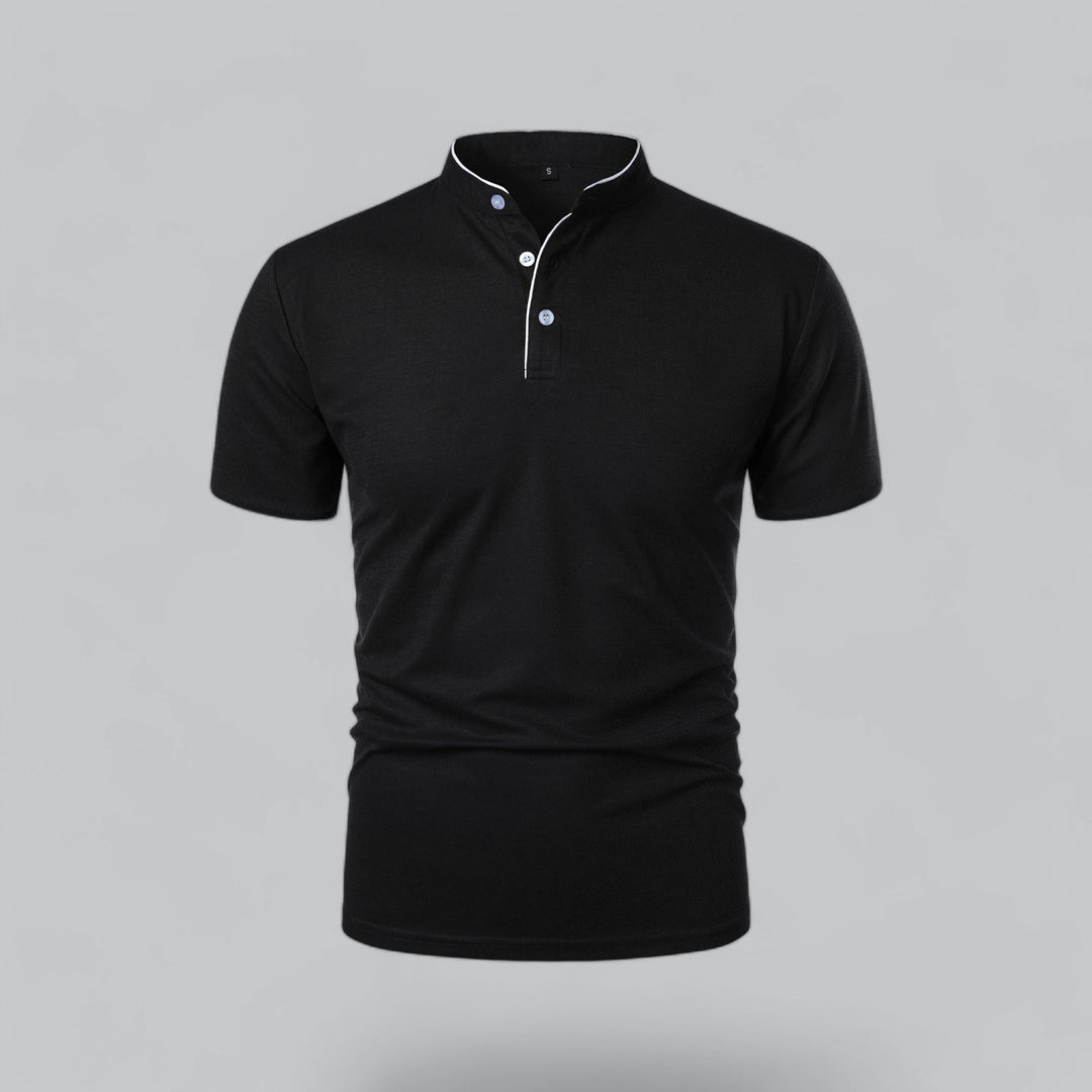 Polo heren | Kraagloze polo met korte mouw