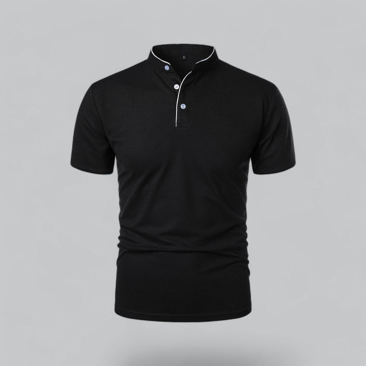 Polo heren | Kraagloze polo met korte mouw