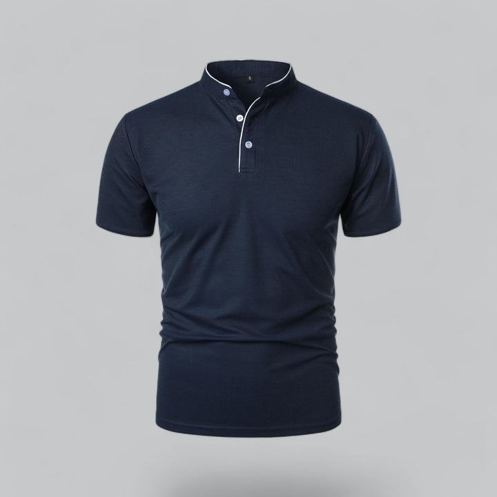 Polo heren | Kraagloze polo met korte mouw