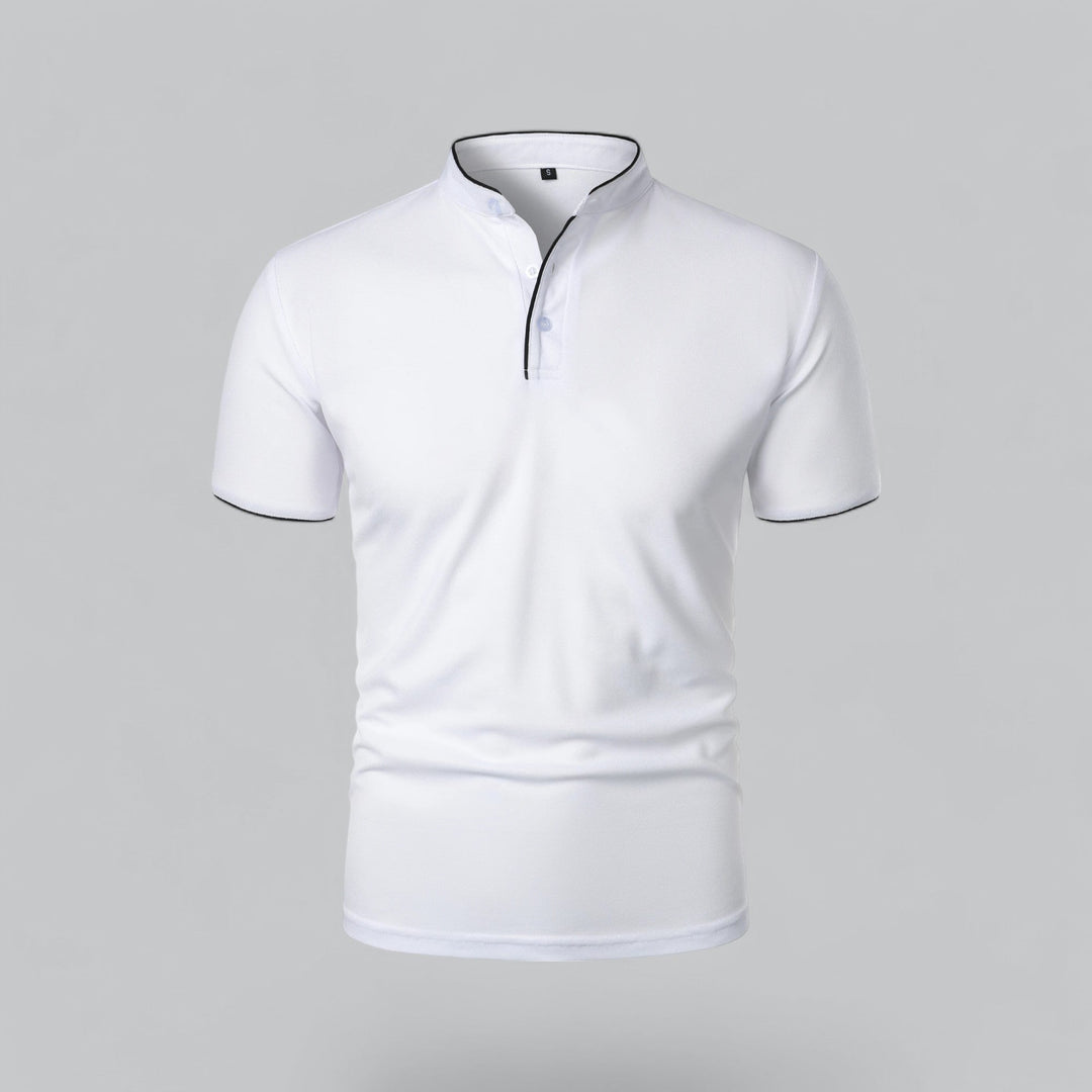 Polo heren | Kraagloze polo met korte mouw