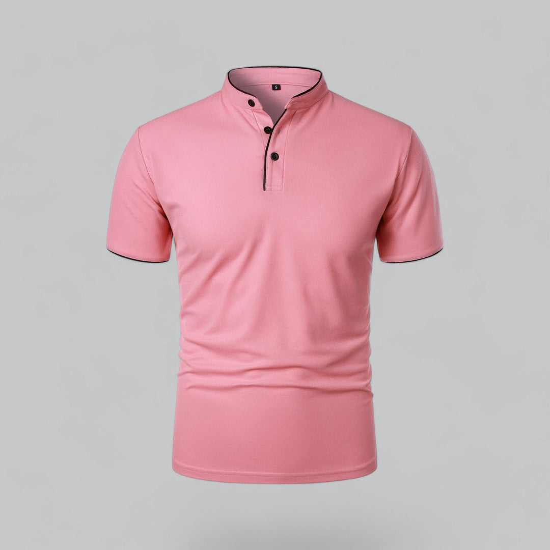 Polo heren | Kraagloze polo met korte mouw