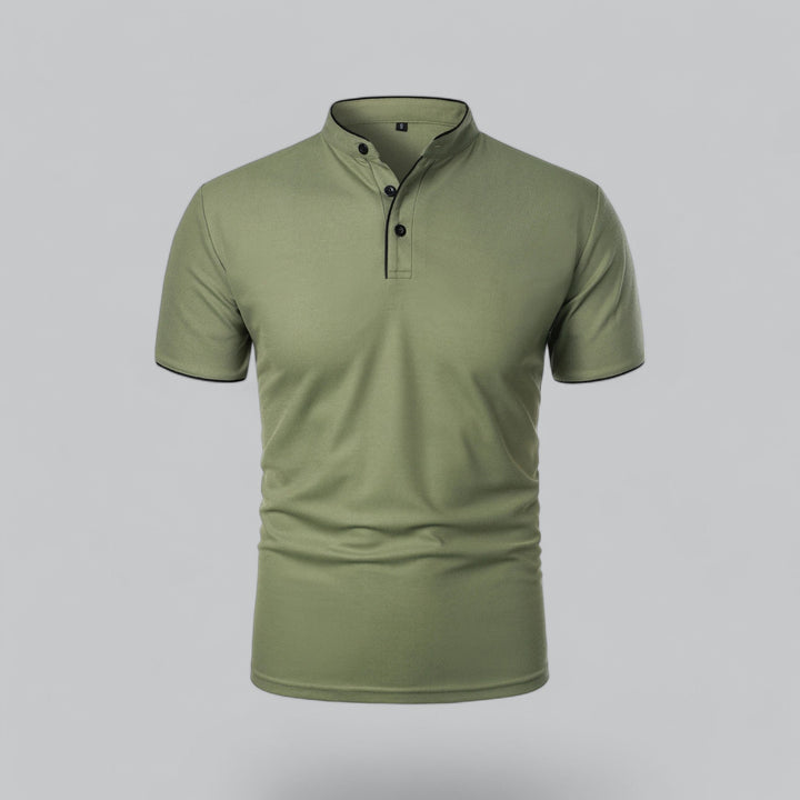 Polo heren | Kraagloze polo met korte mouw