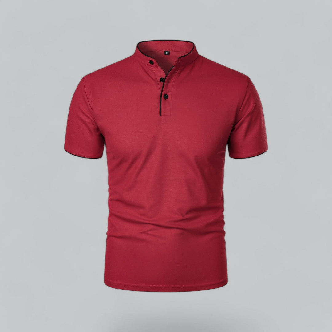 Polo heren | Kraagloze polo met korte mouw