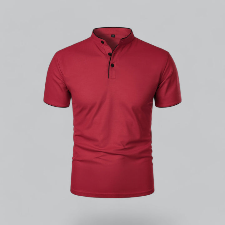 Polo heren | Kraagloze polo met korte mouw