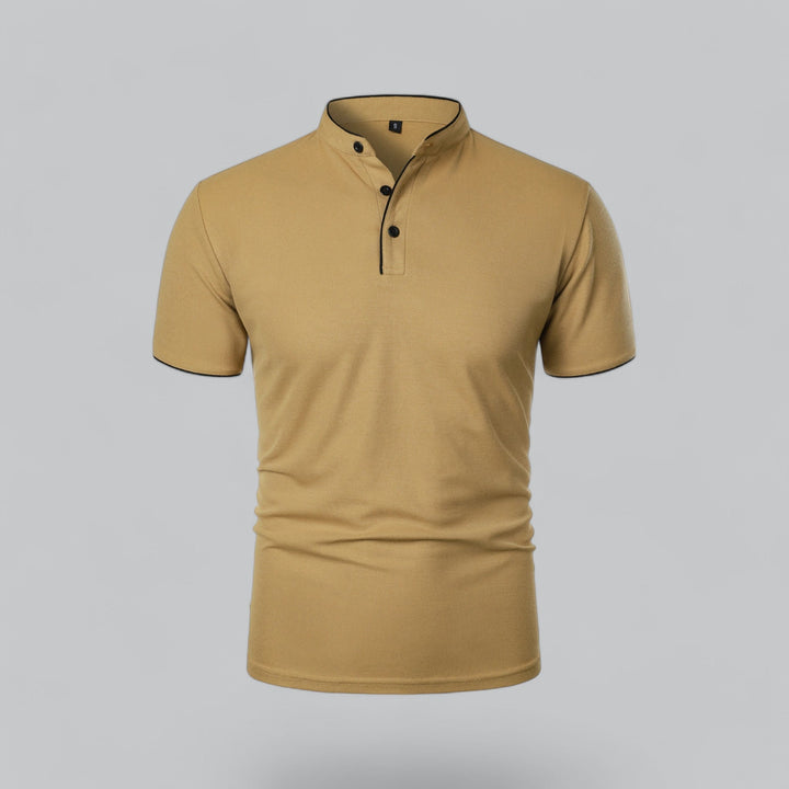 Polo heren | Kraagloze polo met korte mouw